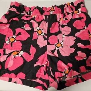 Floral Pink and Black Women's Shorts